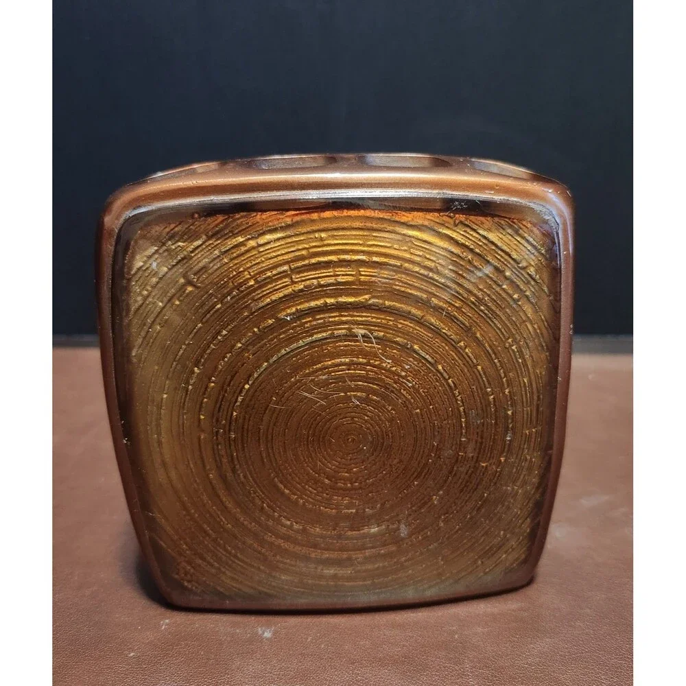 Croscill Brown Resin Free Standing Toothbrush Holder Bathroom Countertop